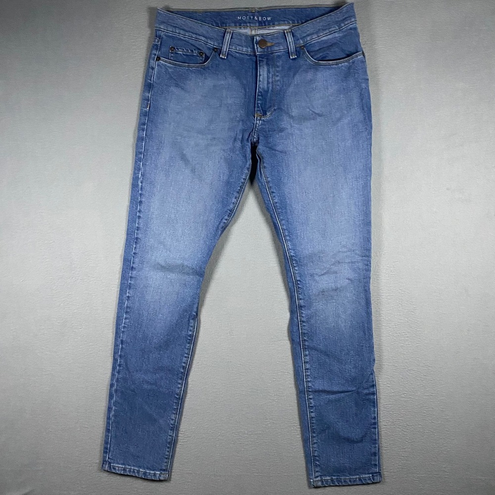 Mott & Bow Mens Skinny Jeans Blue Bens 19mo Medium Wash Denim 32x32 NR-6398